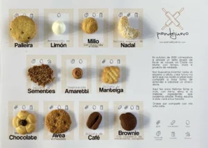 Carta de cata de galletas artesanas de Pandejuevo, hechas a mano en la Costa da Morte